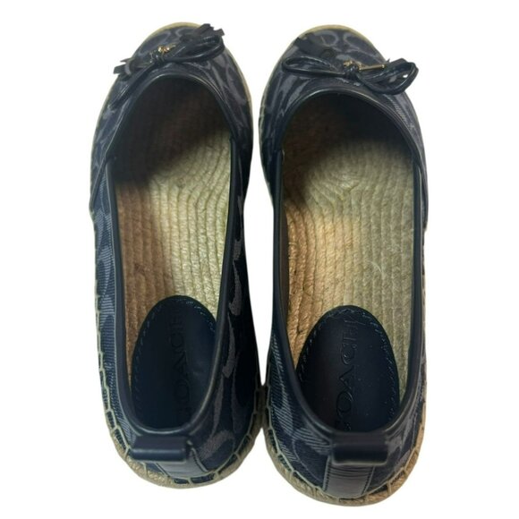 COACH Denim Carson Signature Espadrille Blue Flats Size 9.5 NIB - Picture 6 of 8